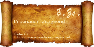 Braunauer Zsigmond névjegykártya